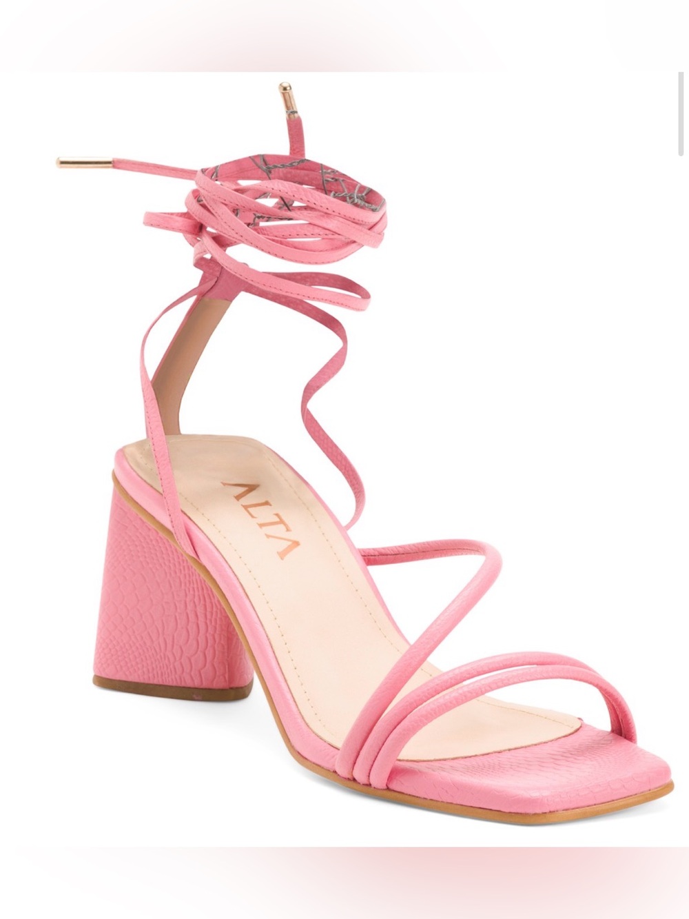 ALTA Analia Rose Leather Heeled Sandals Size 9 NWT